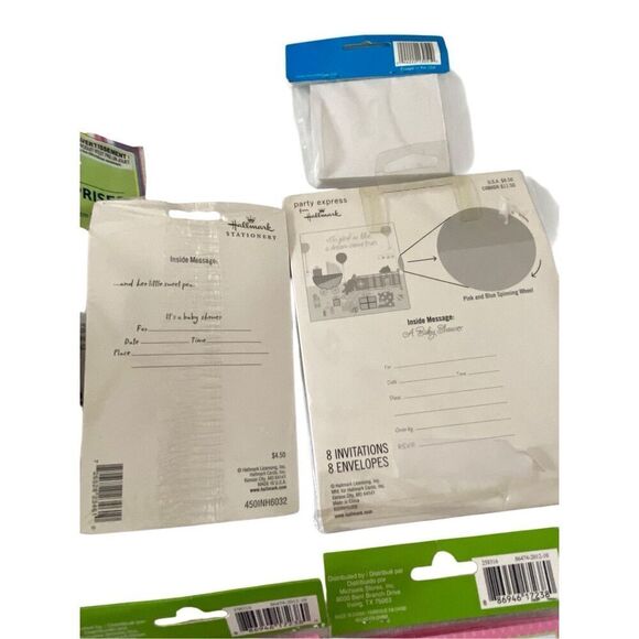 Lot Of 12 Baby Girl Shower Invitations Party Favor Boxes Place Cards Seals Name - Picture 5 of 8